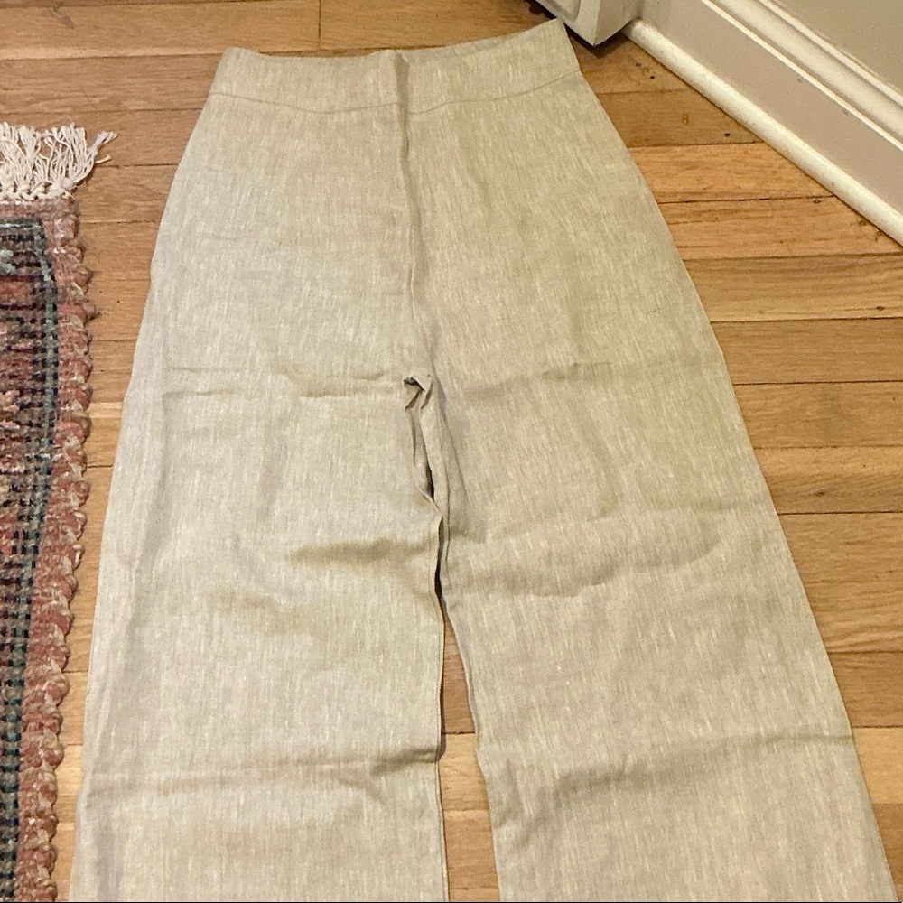 Chic Women's Wide Leg Cream Pants - Picture 4 of 5